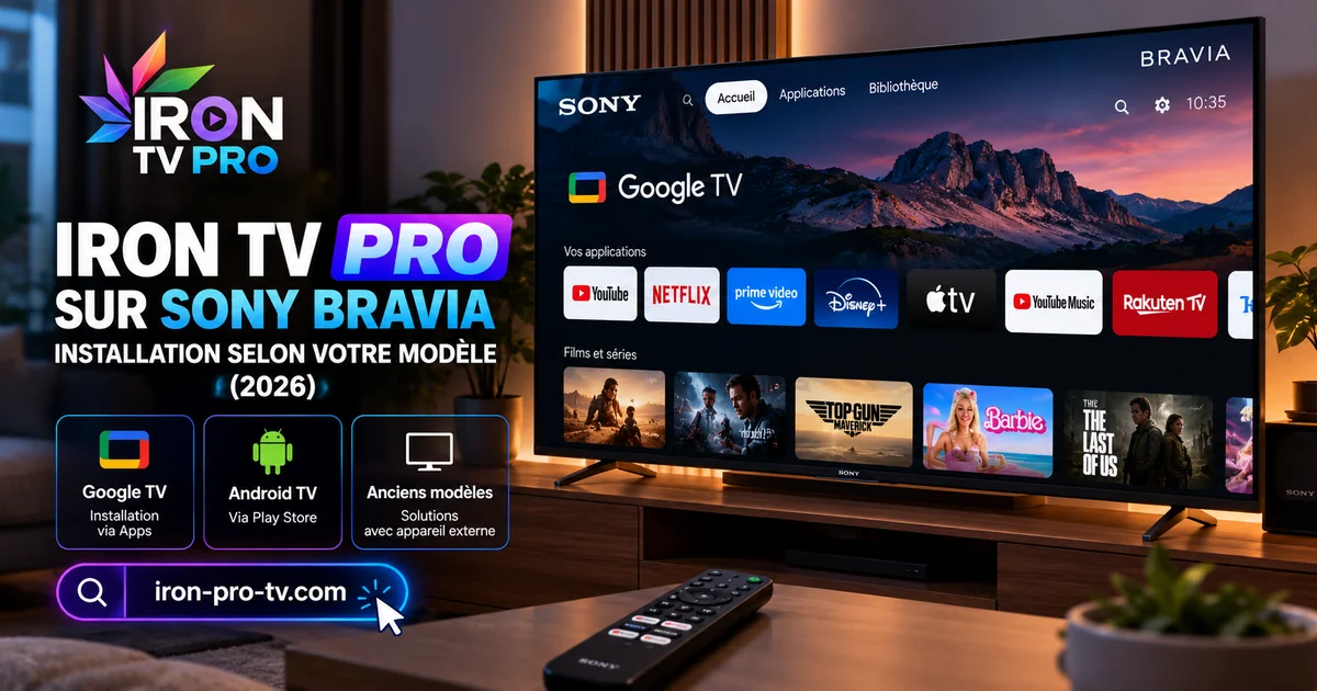 Iron TV Pro sur Sony Bravia : installation selon votre modèle (2026)