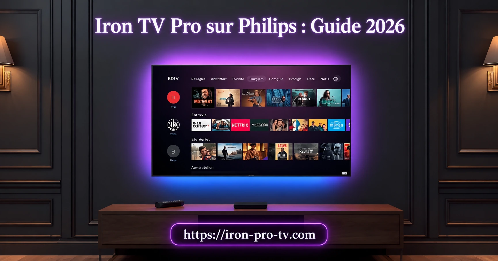 Iron TV Pro sur TV Philips : Android TV, Google TV, Titan OS et Saphi (2026)
